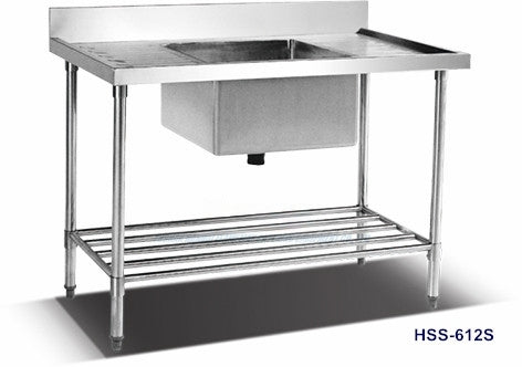 Kitchen Single Sink With Perforated Shelf
